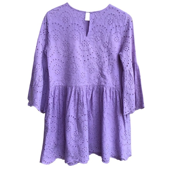 Mustard Seed Boho Lavender Eyelet Dress Size Small - Picture 2 of 5